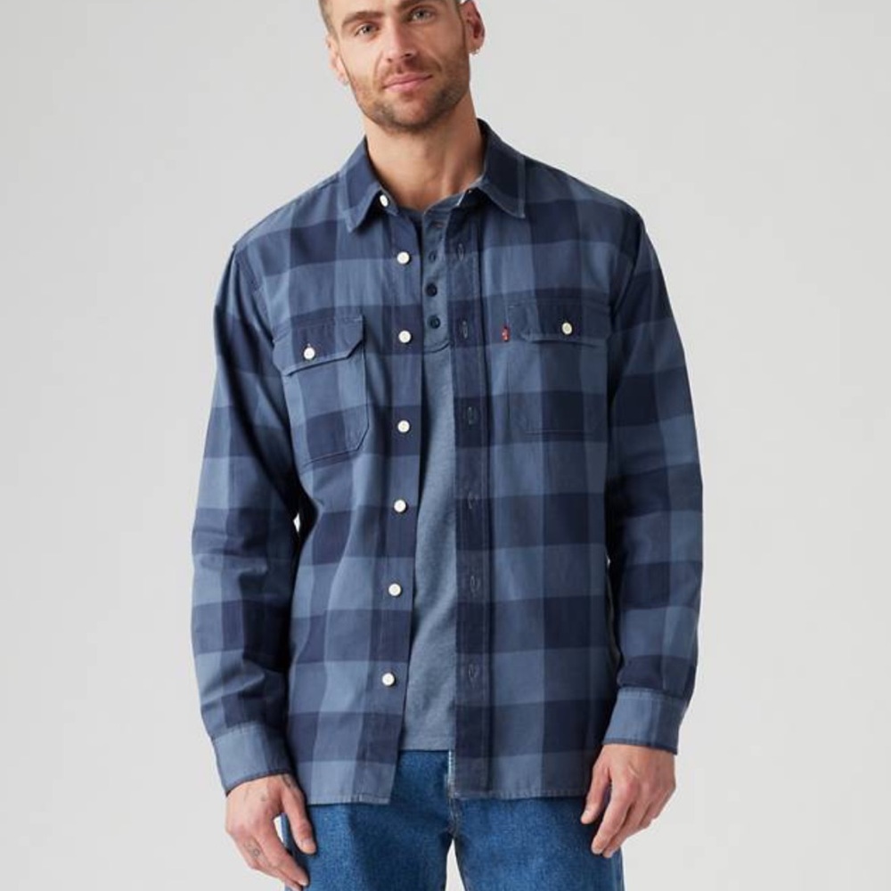 NWT Levi’s Men’s Buffalo Check Flannel Shacket Shirt Jacket Sz M